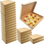 PETIT MANON Large Pizza Boxes,12 x 12 x 1.77 Inches Cardboard Pizza Boxes Keeps Pizza Fresh,25 PCS Kraft Corrugated Pizza Boxes Empty Pizza Boxes for Pizzerias Restaurants Takeout Party Favors