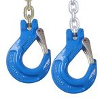 2 Pcs G80 Clevis Slip Hook,5/16" Heavy Duty Chain Hooks,Forged Tow Trailer Safety Hook with 4400Lbs Work Load Limit Capacity for Hauler Hitches Wrecker Truck,Clevis Grab Winch Hooks for Lifting