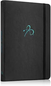 Bright Line Eating Daily Gratitude Journal for Women & Men – 5 Minute Gratitude Journal Book to Grow Happiness & Mindfulness - Premium Soft Vegan Leather Journal – Undated 1 Year 5 Minute Journal (Black)