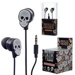 Miss Pretty London London Puckator Headphones, Skull & Roses, Unisex, Skulls, Black