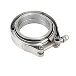 Bohaner 2.5" Inch 63mm Stainless Steel V-Band Clamp & Flat Flanges Kit Exhaust Pipe