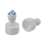 Apec Aqua Plastic Ro Direct Inlet Quick Valve Straight Connector 1/2" Female Thread ? 1/4" Push Fit For Ro Water Purifiers(2 Pieces)