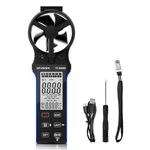 INFURIDER Handheld Anemometer, Anti-dust CFM Meter Wind Speed Meter with Touch Button, Rechargeable Wind Gauge for Air Flow, Wind Chill, Wind Temp Test, with Waterproof and LCD Backlight
