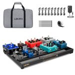 LEKATO Pedal Board with Built-in Power Supply, 19.1 * 12.2 * 1.8 in Large Effect Pedalboard, Aluminum Alloy PedalBoard Set with Carrying Bag, Pedal Cables, Sticker