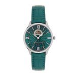 Mathey-Tissot Leather Swiss Made Automatic Analog Green Dial Men's Watch - Mc1886Av