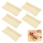 5 Pcs Sushi Rolling Mat, Sushi Mat Bamboo Making Tool Natural Bamboo Sushi Making Kit Bamboo Sushi Rolling Mat for Making Sushi Kitchen Use Bamboo Rolling Mat