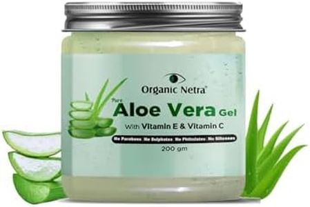 Organic Netra Pure Aloe Vera Gel with Vitamin C & E for Skin, Face and Hair Helps to Repair and Smoothens Hair Relax and Renew Your Skin and Scalp Paraben Free & Sulphate Free, 200gm