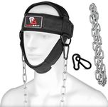 Eurobrit Neck Trainer and Harness for Weight Lifting| Powerlifting Neck Weight Trainer | Neck exerciser gym equipment with Adjustable Long Steel padded training Head harness for resistance workout