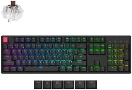 Keychron K10 QMK Wireless Mechanical Keyboard, Full Size 104 Keys Gaming Keyboard with Aluminum Frame, Pre-lubed Super Brown Switch with RGB Backlits for Mac Windows