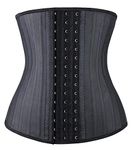 YIANNA Waist Trainer for Women 25 Steel Boned Corset Tummy Control Cincher Workout Trimmer Slimming Girdle Body Shaper, YA1210-Black-S