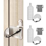 CAEEKER Travel Door Lock, 2 PCS Lockdown Lock Portable Door Lock Anti Theft Security Door Locker Additional Safety and Privacy Lock Stainless Steel Add Extra Locks for Traveling Hotel Home Apartment