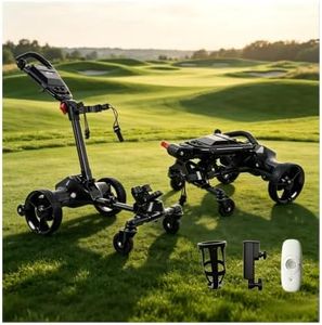 HUNKING Electric Golf Push Cart with Auto Follow & Remote Control – Foldable Motorized Golf Caddy for Adults, Long-Range Battery, IPX5 Waterproof, Cruise & Follow Modes, Compact Storage for Course.