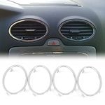 SORTZ 4PCS Air Conditioning ABS Chrome Trim Outlet Decoration Circle Ring Fit For Ford Focus 2 2005-2013 Auto Accessories AC Vent Trim