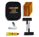 Stop & Go 1020 25 Piece Tubeless T-Handle Rope Plug Tire Repair Kit for Punctures or Flats on Car, Motorcycle, ATV, Jeep, Truck, & Tractor (20 Plugs)