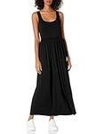 Amazon Essentials Women's Waisted Maxi Dress (Available in Plus Size), Black, XXL