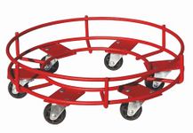 Familia Steel Cylinder Trolley with Wheels Heavy Duty | 6 Wheels Gas Trolly - Lpg Cylinder Stand, Kitchen Gas Trolly (Red,1.25 kg) (Pack of 1)