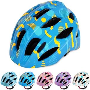 Kids Helmet, Kids Bike Helmet for Boys Girls Age 2-4-5-7-8, Adjustable Safety Cycle Helmet with Visor for Toddler, Lightweight Child Helmet for Skating Scooter Bicycle(48-52CM)