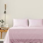 LINENOVA 3 Piece King Single Bed Sheet Set- 1200TC Ultra-Soft Microfibre Bed Sheets - Fitted Sheet & Flat Sheet & Pillowcases- Wrinkle, Fade, Stain Resistant - Deep Pocket (Light Pink, King Single)