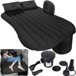 VAVSU PVC Car Bed-Camping Mattress-Portable Travel,Sleeping,Inflatable Bed For Universal Suv Extended Air Couch With Two Air Pillows (Black) Polyvinyl Chloride (PVC)