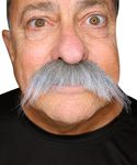 City Costume Wigs Dark Grey Mustache - Walrus Style Fake Mustache - Self Adhesive Mustache