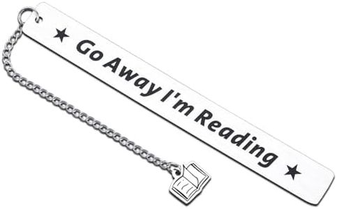 Funny Bookmark for Women, Novelty Go Away I am Reading Bookmarks for Women, Stainless Steel Book Lover Gifts for Friend Reader Bookish Nerd Bookworm, Christmas Birthday Graduation Book Club Gifts