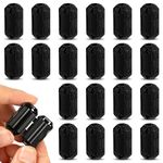 20pcs Clip-On Ferrite, Ferrite Core Bead Ring Core RFI Noise Suppressor Snap-On Ferrite Coil Choke USB Noise Filter Cable Clamp Clip Filter for 7mm Diameter Cable (Black)