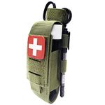 Tactical Tourniquet Pouch Holder TQ Tourniquet Case Trauma Medical Shear Pouch (Army Green)