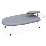 AKOZLIN Tabletop Ironing Board with Folding Legs & Fixed Sleeve 23.6"×14''×7'' Small Ironing Board Table with Cotton Removable Cover,Grey