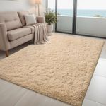 Area Rug for Bedroom Living Room Fluffy Thick Plush Carpets Shag Fuzzy Rugs for Kids Baby Room Big Home Decor Rug (6' x 9',Camel)