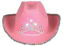 Rhode Island Novelty Child Pink Blinking Tiara Cowboy Hat