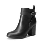 DREAM PAIRS Women's Boots Chunky Heel Ankle Booties Shoes SDAB2431W,Size 5,Black-Pu,SDAB2431W