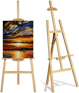 Easel Stand, Wooden Stand, Artist Easel, Drawing Easel Portable Easel for Painting Adults Kinds, Wedding, Display, Exhibition - Adjustable Canvas Height, Easy to Assemble, 1.5m/59inch