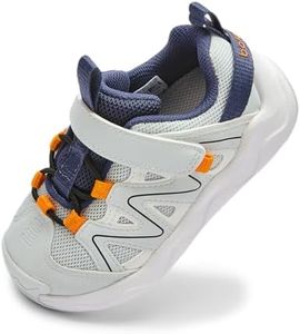 Balabala Toddler Shoes Boys Girls Barefoot Kids Breathable Walking Running Tennis Shoes Slip on Sneakers Lightweight Outdoor Grey