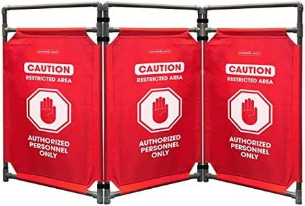 Essentially Yours "Restricted Area" Foldable Safety Barricade | High Visibility Red 3 Foot Lightweight Portable Safety Barrier with Heavy Duty PVC Frame