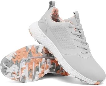 ULTIANT Women Golf Shoes Spikeless Waterproof Golf Sport Sneakers Size5-10(Grey,36.5)
