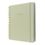 Kokonote Diary 2025 Sage Green | Desk Planner 8.3 x 9.8 inches - 21 x 25 cm | Diary Week To View, August 2024 - December 2025 | Stickers & Tabs