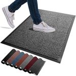 FB FunkyBuys Washable Door Mats Indoor & Outdoor - Non-Slippery Heavy Duty Doormats Indoor - Highly Absorptive Rubber Door Mat - Perfect for Kitchen, Home and Hotel Entrance (Grey, 50x80)