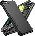 ORETECH for iPhone SE 2022 Case, iPhone SE 2020 Case iphone 7/8 with[2x Tempered Glass Screen Protector]Full Body Heavy Duty Slim Hard PC Soft TPU Protective Cover Compatible with iPhone SE 3/2 - Black