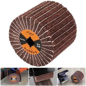 Non-Woven Wheel Surface Conditioning Tool, 120 Grit 120 x 100 x 19 mm Abrasive Drawing Polishing Wheel with Sandpaper for Wood Metal Burnishing Wheel 4.7"x 4"