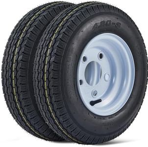 2 Pack 4.80-8 4.80x8 480-8 4.80-8 Trailer Tires with 8'' Rims, 5 Lug on 4.5'', Load Range C, 6PR