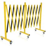 GCCSJ Expandable Barricade 16.4 Feet Long Retractable Metal Traffic Gate Portable Security Barrier Yellow Black for Construction Site Elevator Outdoor Road