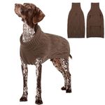 Dog Pullover, Dog Classic Cable Knit Sweater Dog Coat Warm Pet Winter Clothes Outfits Solid Color for Cats Puppy Small Medium Large Dogs(Brown, XL)