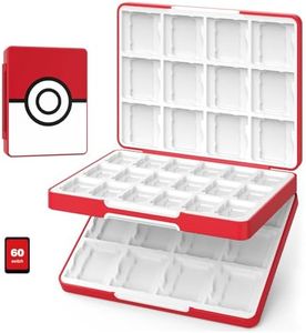 MoKo 60 Slots Switch Game Holder & 24 Slots for 3DS/3DSXL/DS/DSi Cards & 36 Slots for SD Cards w/ Magnetic Closure, Game Card Case for Nintendo Switch/Switch OLED/3DS/2DS, Portable 3DS Case, Red Ball