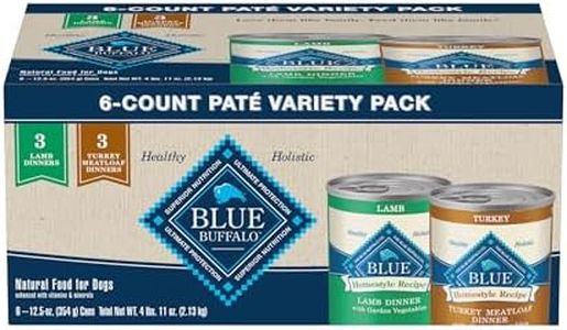 Blue Buffalo Homestyle Recipe Adult Wet Dog Food, Lamb & Turkey Variety Pack, 12.5oz cans (Pack of 6)