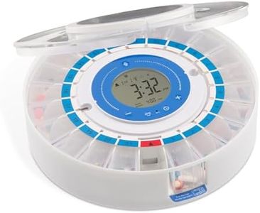 LiveFine Smart Pill Dispenser, WiFi App, Removable Cups, 21-Day, Clear
