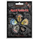 Iron Maiden Guitar Pick Plectrum Pack X 5 The Faces Of Eddie Official One Size