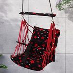 Sprointal® Swing for Kids, Baby Swing Chair Cotton Children Folding and Washable 1-5 Years Swing with Safety Belt,Home and Garden Jhula for Babies |Swing for Kids|Hanging Cradle (Red Star)