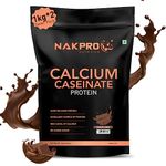 NAKPRO Calcium Caseinate | 26.81g Protein, 5.12g BCAA | Helps in Muscle Recovery | Slow Absorbing, Slow Digesting, Low Carbs Casein Protein Powder (2 Kg, Chocolate)