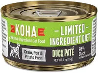 KOHA Limited Ingredient Diet Duck Pate for Cats - Single Meat Wet Cat Food for Sensitive Stomachs - Pate Cat Food with No Fillers - 3oz Pack of 24