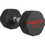 PROIRON Rubber Dumbbells Odorless, Steel Weights Set Men Women Home Gym 3kg 5kg 8kg 10kg 12kg 14kg 16kg 20kg 24kg Fitness Training Exercise Body Strength Lifting Equipment (Pair or Single)